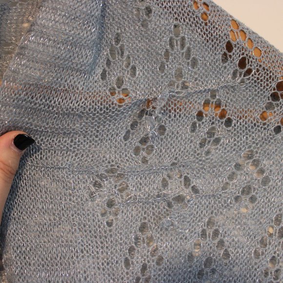 Light Blue and Silver convertible scarf/wrap - Picture 5 of 5